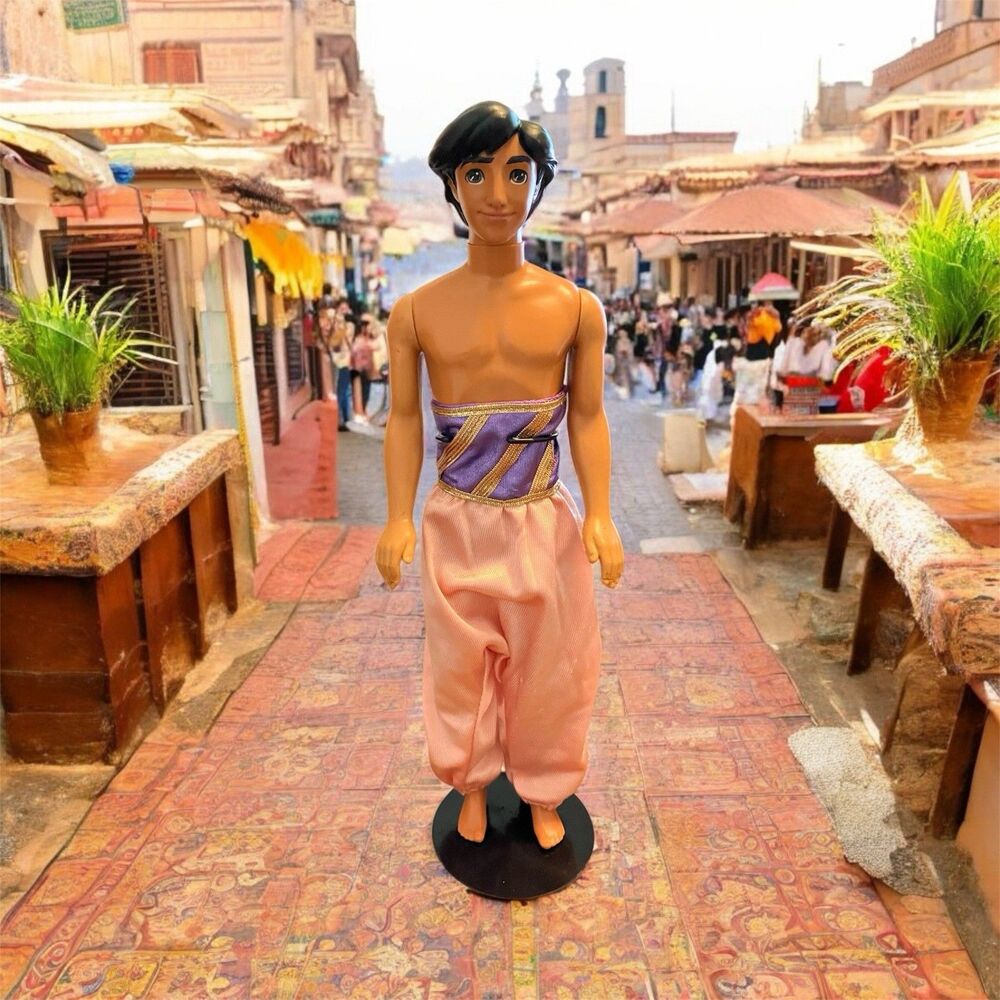Disney Aladdin Doll red hat vintage 12" Action Figure
